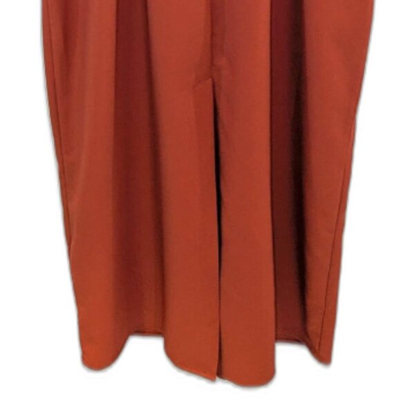 Abercrombie & Fitch | Silm Cutout Midi Dress Rust Orange Red	| Size Medium - Picture 8 of 12
